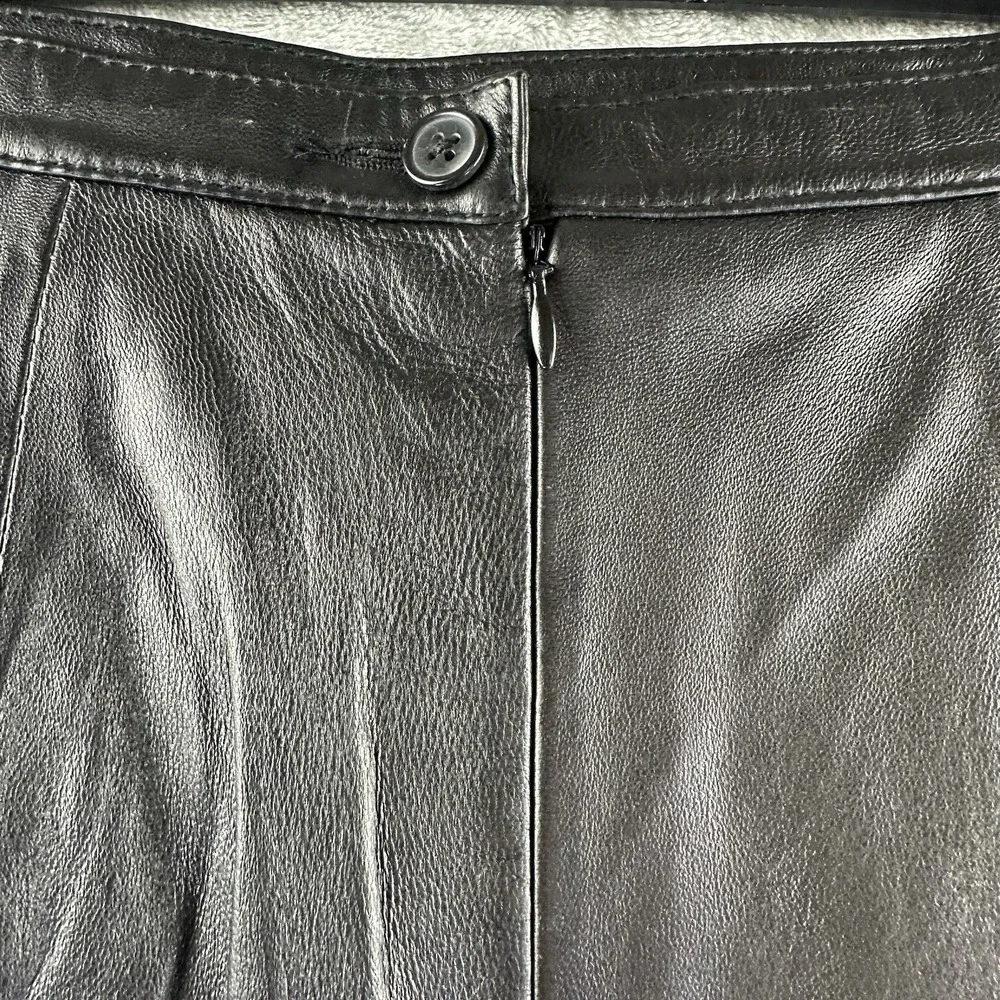 Jaclyn Smith Leather Pencil Skirt Women's 8 Black Lined